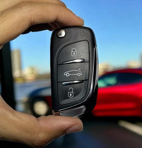 Carcaça Chave Canivete Citroen Olimpus Com Led Azul - Compatível C3, C4, Pallas - Moderna E Resistente, Instalação Fácil, Sem Lâmina
