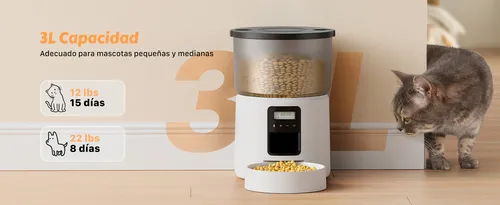 Comedero Automático Programable Mascotas Con Timer Y Audio