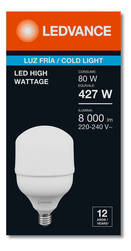 Lampara Galponera Alta Potencia Ledvance Osram 80w E40 Blanco Frío