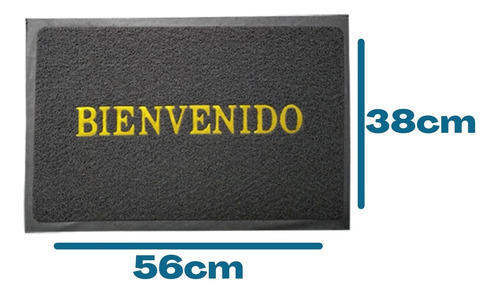 Imagen 4 de 5 de Tapete Entrada Bienvenido Atrapamugre Felpud Alfrombra 38x56
