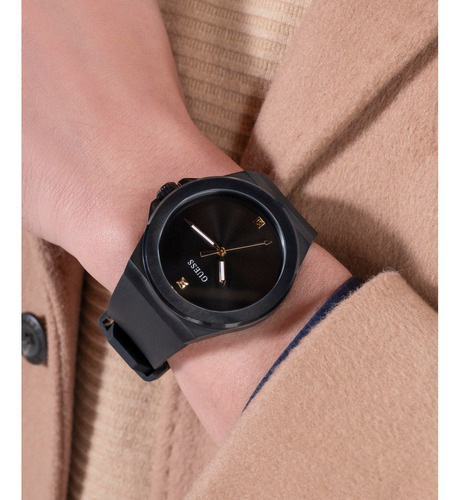 Reloj Guess Vinyl Gw0790g2 Hombre Negro Cuarzo Hebilla