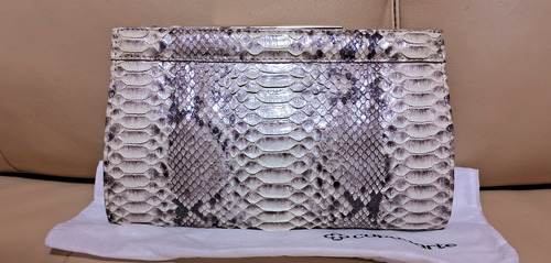 Bolsa Clutch Python/pyton/phiton/piton Cobra Legítimo Nude Python Ouro