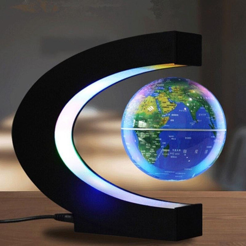 Imagen 5 de 9 de Lámpara Novedosa Mapamundi Globo Flotante Luz De Levitación