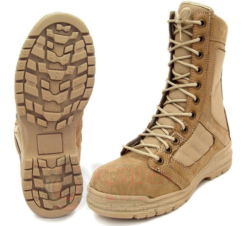 Imagen 4 de 6 de Botas Tipo Swat Militar Ligera 100% Piel Trabajo Kaki Negro