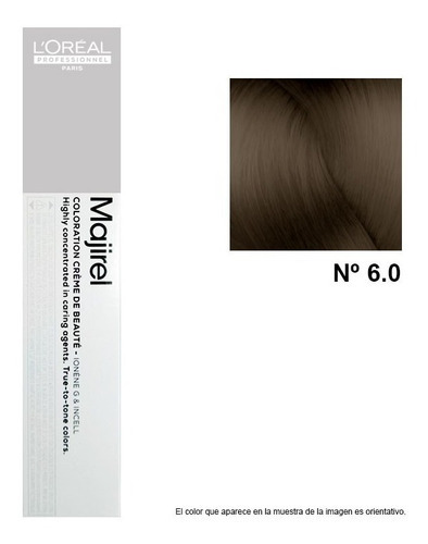  Tintura Majirel Coloracion Color Loreal Professionnel X50g Tono 6.0 Rubio Ceniza Profundo