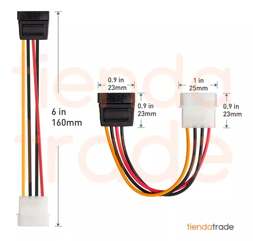 Cable Sata Power Molex Ide Discos Rigidos Hdd Ssd Dvd 4 Pin