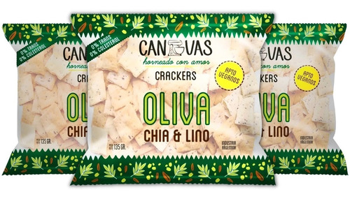 Crackers Veganas Oliva Canvas - 3 Unidades