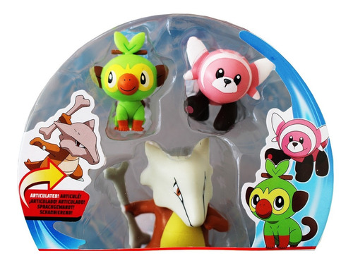 Imagem 4 de 4 de Pokémon Trio Marowak Battle Figure Set Articulada Sunny 2603