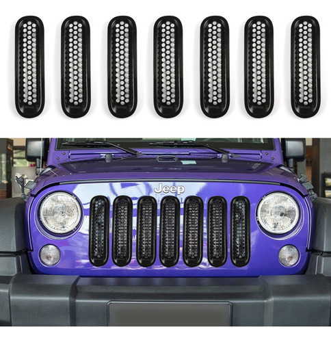 Amiss 7 Pieza Inserto Parrilla Coche Para Jeep Wrangler Jk