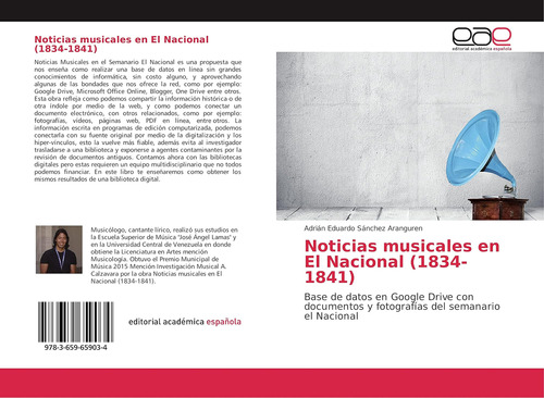 Libro: Noticias Musicales El Nacional (1834-1841): Base