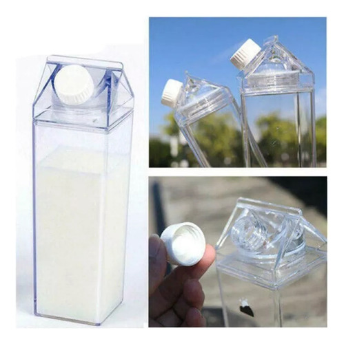 Garrafas Plástico Transparente Caixa De Leite 500ml Kit 3 Un