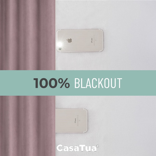 Cortina Blackout 100% 135x220cm Tipo Gamuza Casatua Set De 2 Rosado