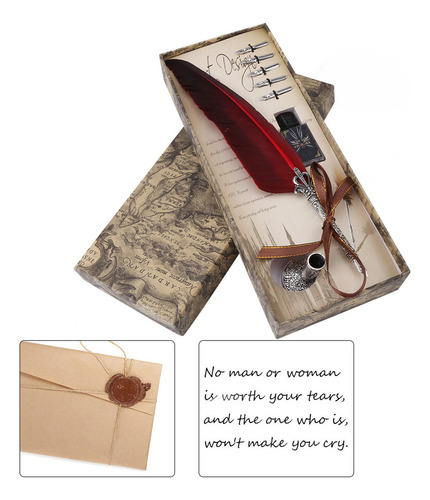 Pluma De Pluma Roja De Pluma De Estilo Antiguo De Caligrafía