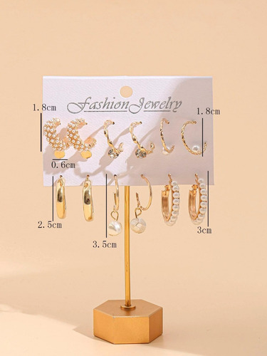 Imagen 4 de 6 de Pack 9 Pares Aros Zarcillos Aretes De Acero Inoxidable Mujer