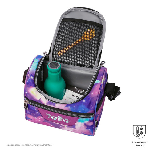 Totto Combo Mochila Y Lonchera - Set Kit Escolar Acuarela Mariposas Glitter