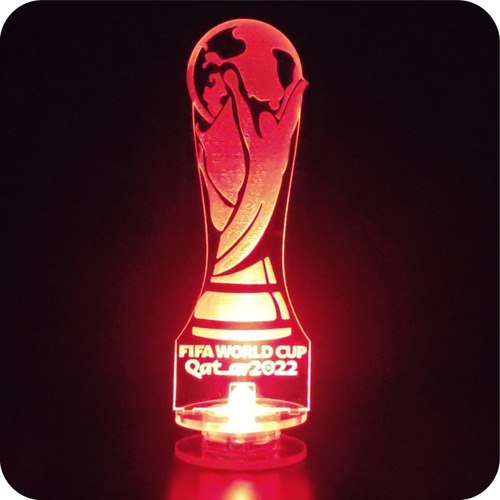 Lámpara Led 3d Copa Del Mundo Mini Rgb 16 Colores Pila 