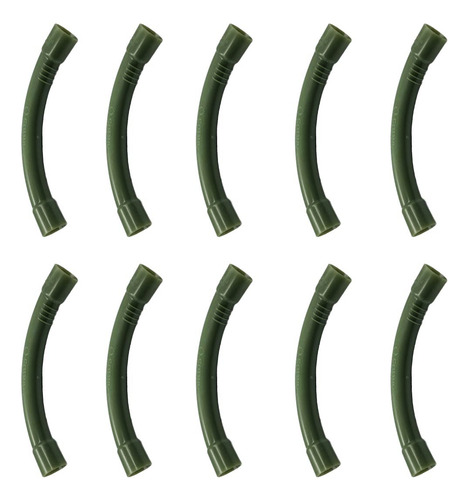 10 Pzs Codo Curvo 90° Conduit Verde Pvc Pesado 3/4 C/ Cople