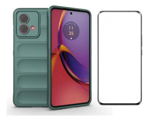 Case For Moto G84 Protección Caucho Tener Vidrio Membrana