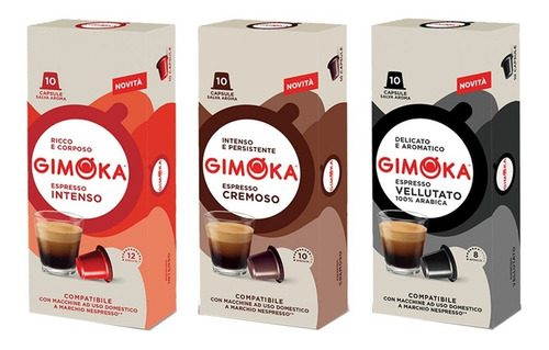 Combo X30 Capsulas Gimoka Compatible Nespresso