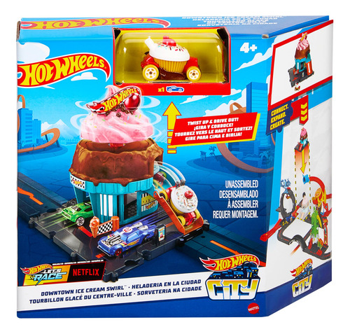 Set De Helado En Espiral Toy Hot Wheels Htn77 City Downtown