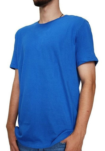 Camiseta Hering Masculina Lisa Básica Algodão Azul 0201a53en