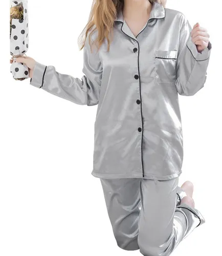 Conjunto De Pijama De Seda Para Mujer, Pijama, Ropa De Dormi