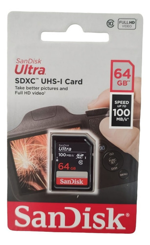 Tarjeta Memoria Sandisk Ultra Sdxc Uhs-i Card 64gb 100mb/s