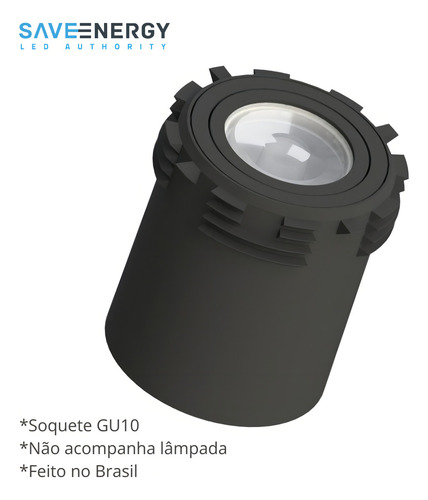 Spot Embutir No Frame Gravity Ar70 Preto Save Energy 127/220V