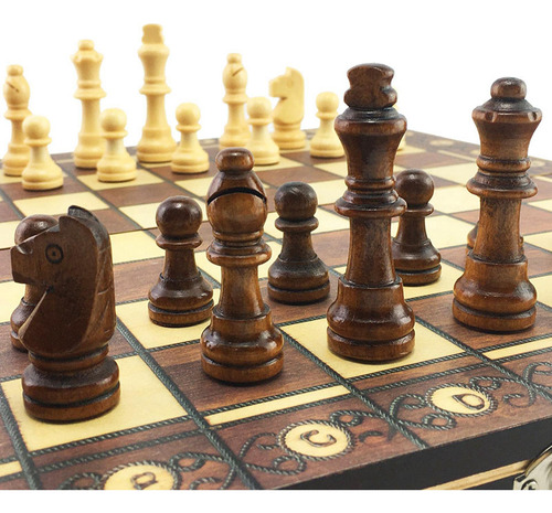 Juego De Mesa Plegable Magnético Combo 3 En 1 Ajedrez Damas