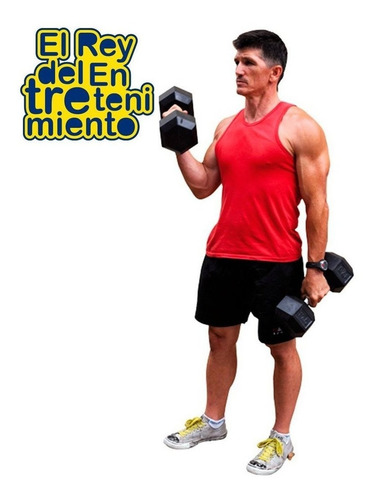Mancuerna 10kg Hexagonal De Hierro Recubierto Pesas - El Rey