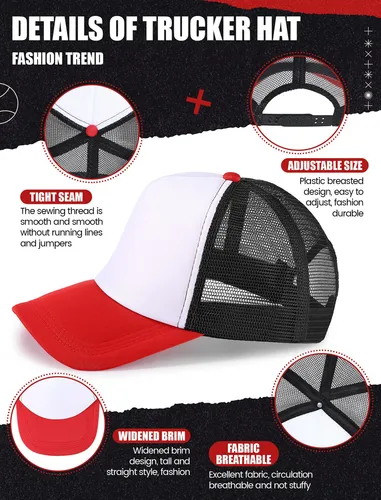 10 Sombreros De Camionero En Blanco Para Sublimacion, Gorra