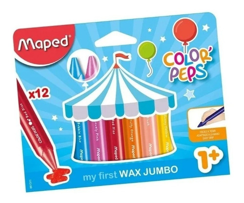 Crayones Crayon Cera Maped My First Jumbo Maxi Gruesos X12