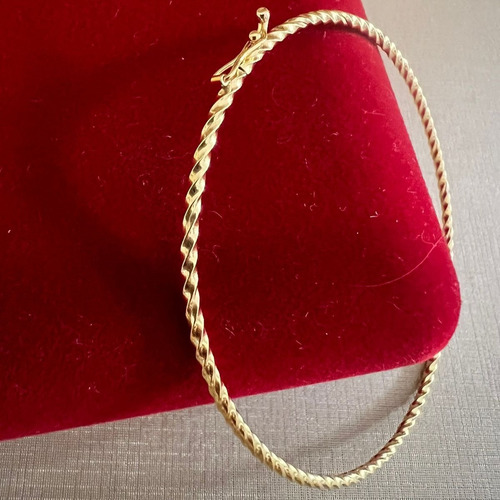 Bracelete Fio Torcido 2mm - 17cm - Ouro 18k Dourado 2 Mm 17 Cm