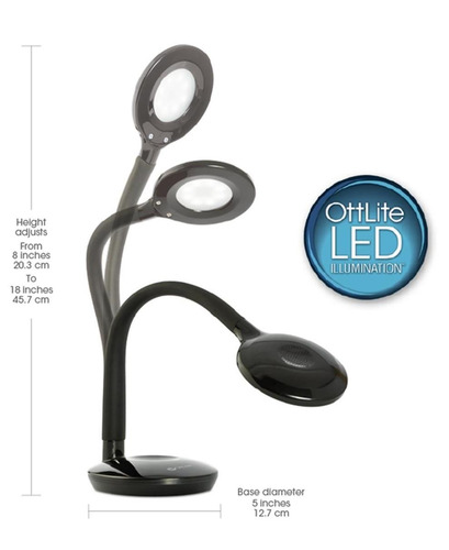 Ottlite D5900b-ffp Soft Touch Flex Llevó La Lámpara, Blanca,