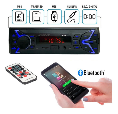 Imagen 1 de 1 de Estéreo Audio Auto Bluetooth Usb Mp3 Radio Fm Aux Sd