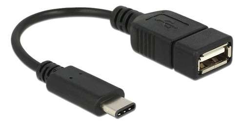 Adaptador Conexión Usb A Hembra A Usb C Macho Negro