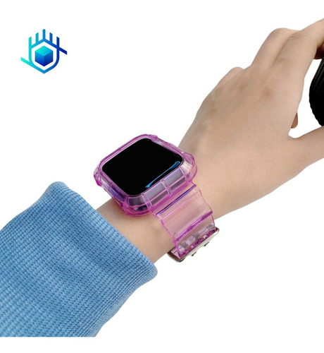 Imagen 1 de 8 de Correa Candy + Funda + Mica Premium Para Apple Watch Calidad