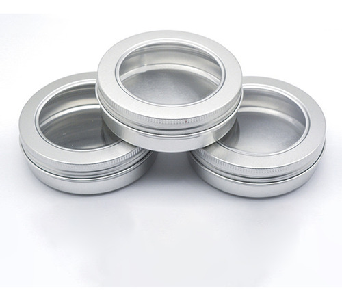 24 Tarros De Aluminio De 100 Ml Con Tapa Transparente A Prue