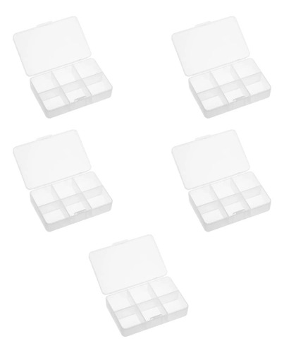 Set X 10 Pastillero Rectangular 6 Divisiones Plástico Caja 