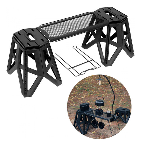 Juego De Mesa Y Taburete Para Acampar, Estante De