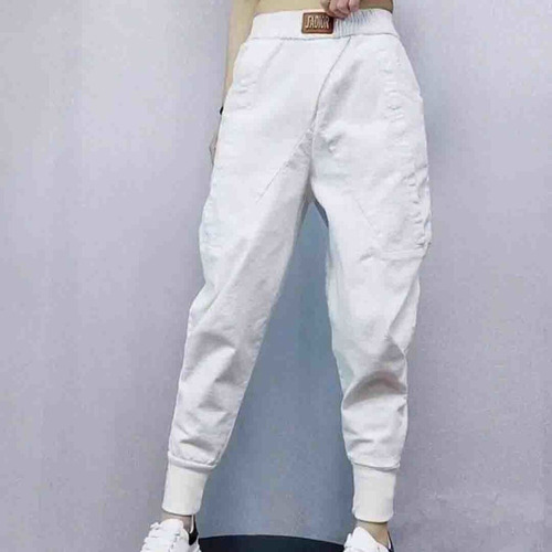 Pantalones De Nabo De Moda Casual De Jeans Lavados [u] [u]