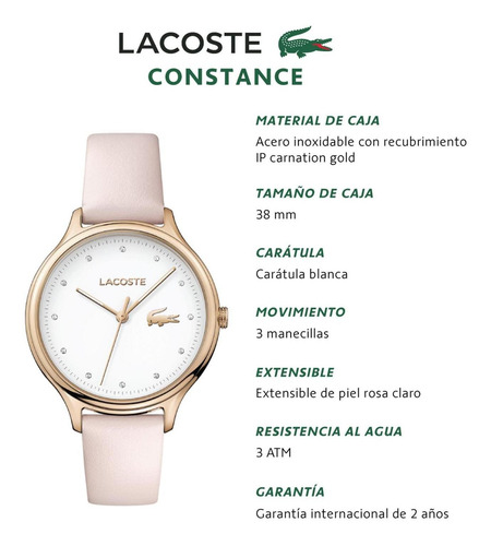 Reloj Lacoste Dama Color Rosa 2001087 - S007