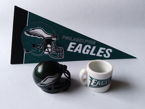 Set Nfl Mini (casco, Banderin, Taza) - Philadelphia Eagles
