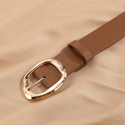 Cinturón Ancho De Cuero Pu A La Moda Para Mujer Con Pin Geom