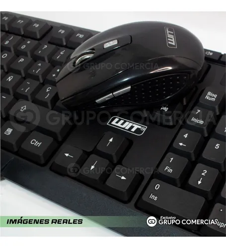 Teclado Con Mouse Inalambrico Negro Wit Para Computador