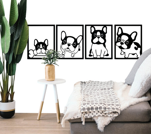 Quadro Decorativo Pets Cachorro Gato Dog Cat Mdf Decoração