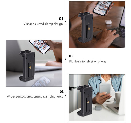 Soporte Para Teléfono Con Trípode De 1/4 Pulgadas, Abrazader