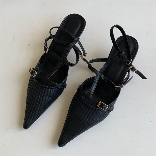 Nihay Zapatos De Tacón Con Punta Para Mujer Sandalias