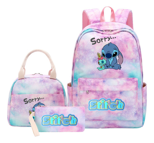 Mochila De Punto De 3 Unidades, Bolsa Colorida Para Niñas, B