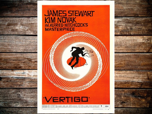 Poster Pelicula Vertigo Hitchcock 47x32cm 200grms